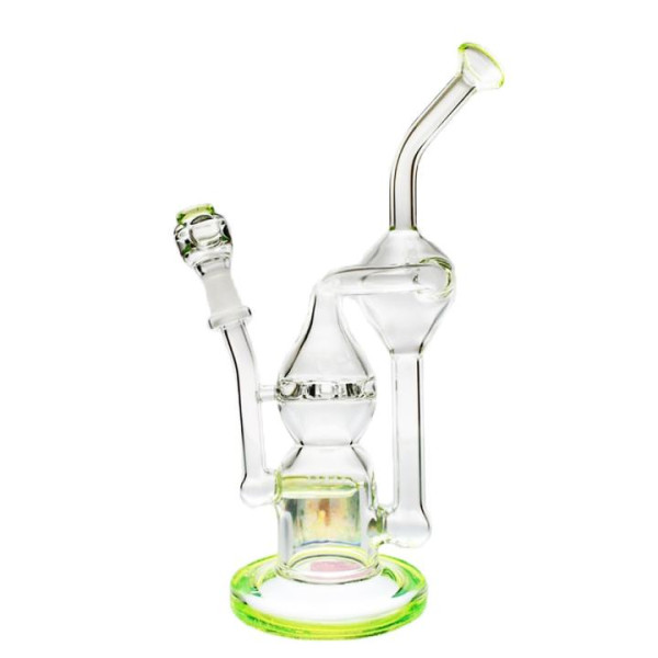 Skleněný bong Pure Glass Infinity Turbine Inline Green, 1 ks