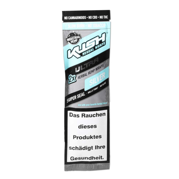 Kush Herbal Hemp Blunt Wraps Ultra Silver 2 ks | box 25 ks