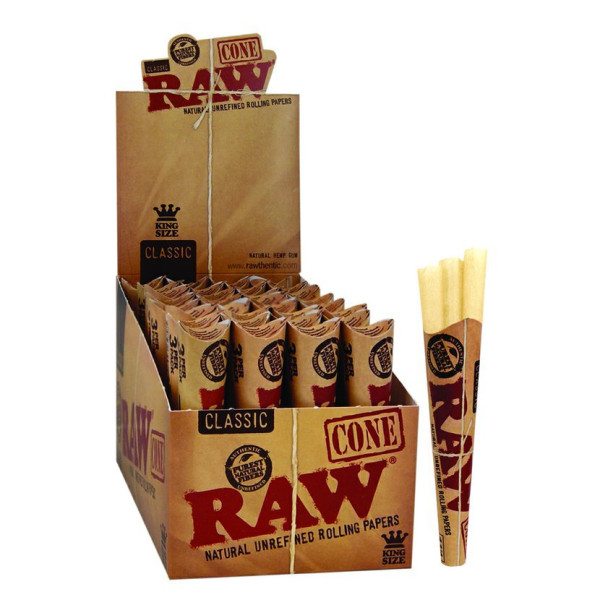 Dutinky RAW Cones King Size, 3 ks | box 32 ks