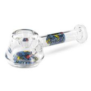 Odolná a lehká skleněná dýmka Keith Haring Spoon Pipe, žlutá