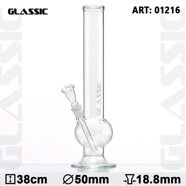 Skleněný bong Glassic Bubble průhledný, 38cm