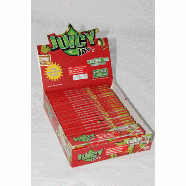 Papírky JUICY JAY'S King Size, Jahoda/kiwi, 32ks v balení | box 24ks