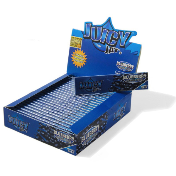Papírky JUICY JAY'S King Size, Borůvka, 32ks v balení | box 24ks