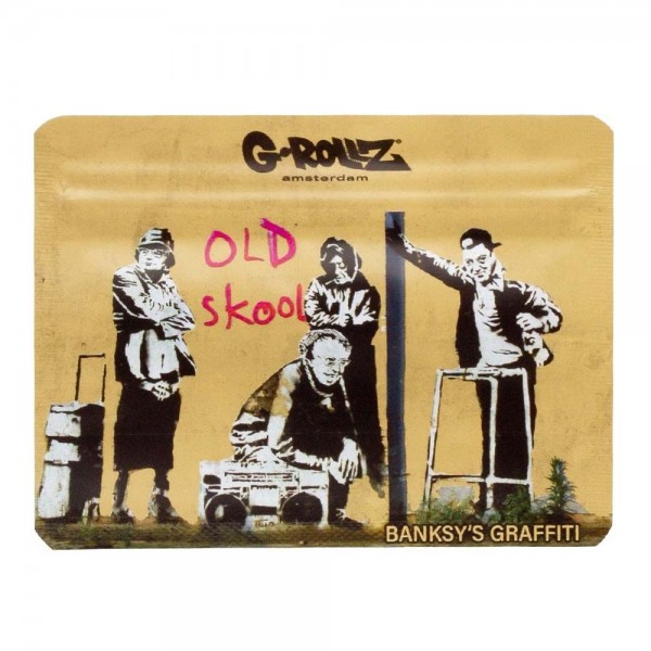Zip sáček G-Rollz, Banksy's Graffiti 'Old Skool', 105x80 mm, 1 ks | box 8 ks
