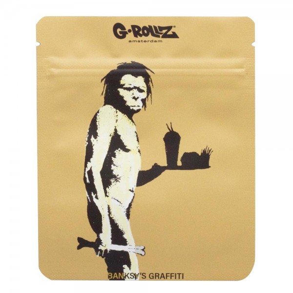 Zip sáček G-Rollz, Banksy's Graffiti 'Fast Food Caveman', 100x125 mm , 1 ks | box 8 ks