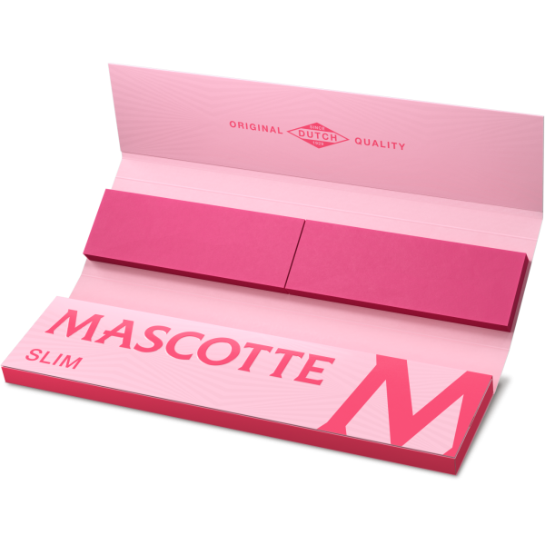 Set Mascotte Pink King Slim Combi - papírky a filtry, 34 ks v balení, růžové