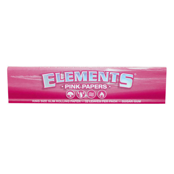 Papírky ELEMENTS PINK King Size, 32 ks v balení | box 50 ks