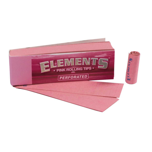 Filtry ELEMENTS PINK tips, perforované, růžové, 50 ks