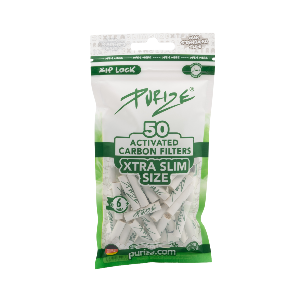 PURIZE® uhlíkové filtry - XTRA Slim Size, sáček 50 ks, bílá | box 20 ks
