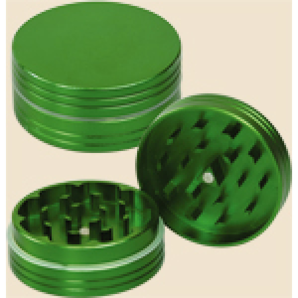 Dvoudílná kovová drtička s magnetem, 50 mm, zelená, 1 ks