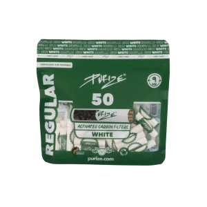 PURIZE® uhlíkové filtry - Regular Size, sáček 50 ks, bílá