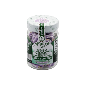 PURIZE® uhlíkové filtry - XTRA Slim Size, dóza 100 ks, fialová