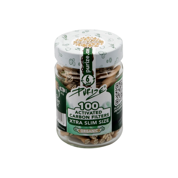 PURIZE® uhlíkové filtry - XTRA Slim Size, dóza 100 ks, organické | box 10 ks