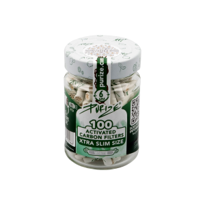 PURIZE® uhlíkové filtry - XTRA Slim Size, dóza 100 ks, bílá