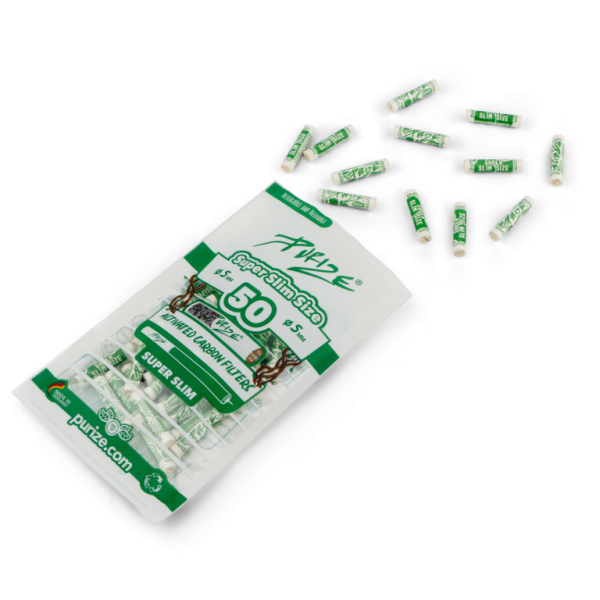 PURIZE® uhlíkové filtry - SUPER Slim Size, sáček 50 ks, bílá