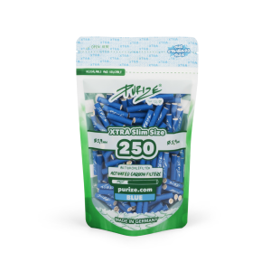 PURIZE® uhlíkové filtry - XTRA Slim Size, sáček 250 ks, modrá