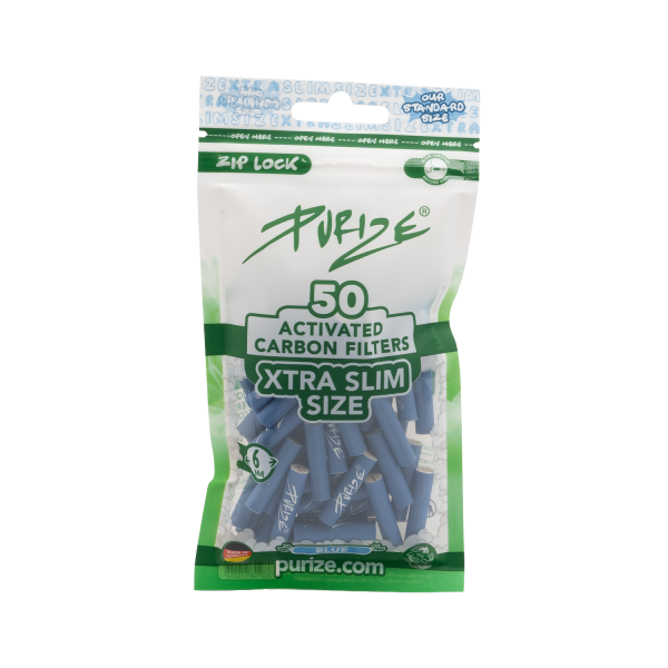 PURIZE® uhlíkové filtry - XTRA Slim Size, sáček 50 ks, modrá | box 20 ks