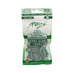PURIZE® uhlíkové filtry - XTRA Slim Size, sáček 50 ks, zelená