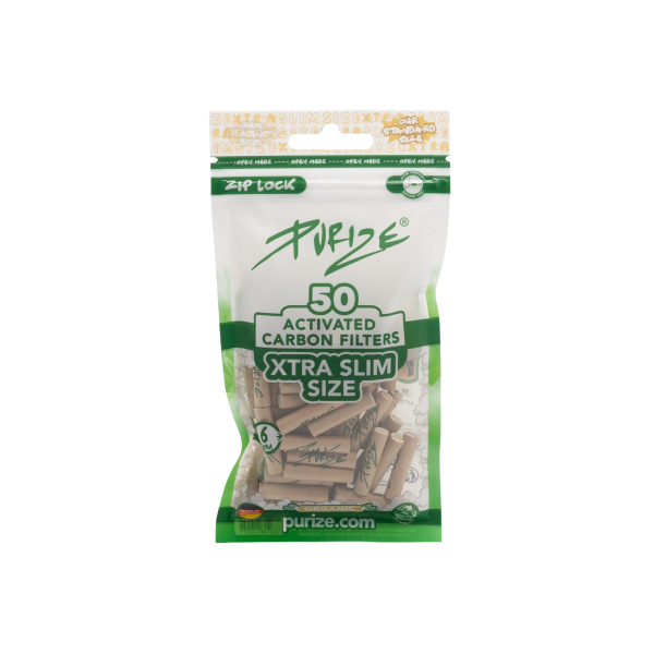 PURIZE® uhlíkové filtry - XTRA Slim Size, sáček 50 ks, organické | box 20 ks
