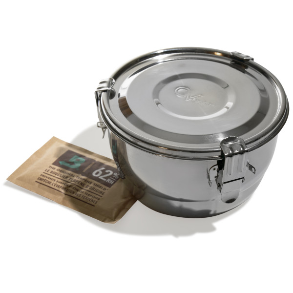 Boveda Cvault™ 2L-  nerezová vzduchotěsná dóza, kapacita 115 g