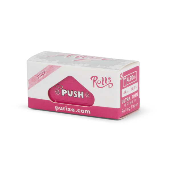 PURIZE® rolovací papírky Rolls Pink, bělené, 4,2 m | box 24 ks