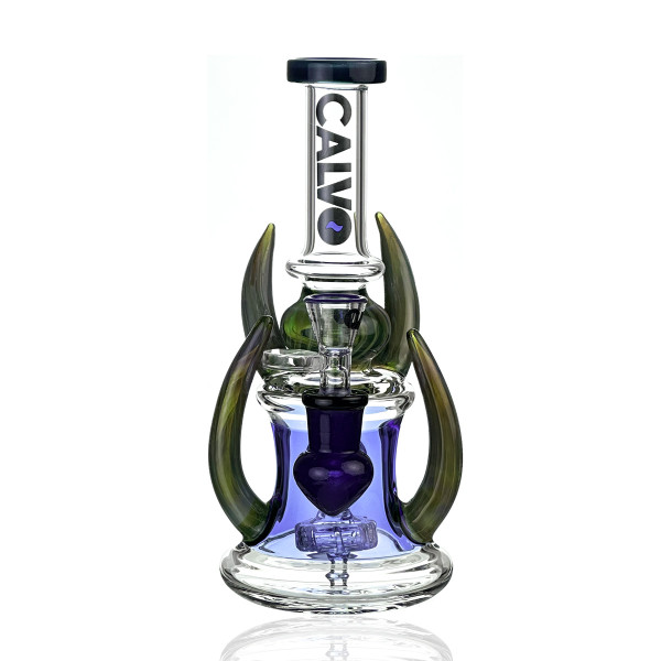 Skleněný rig CALVO Four Horn, modrý, 20 cm, zábrus 14 mm
