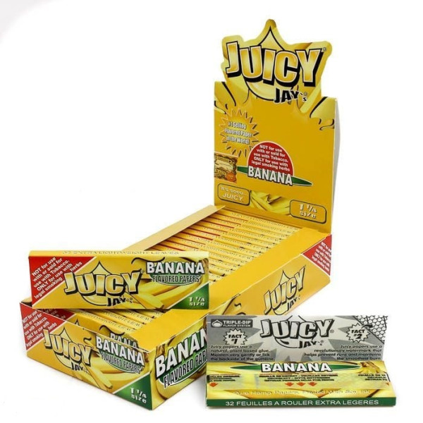Juicy Jay´s ochucené krátké papírky, Banán, 32ks v balení | box 24ks