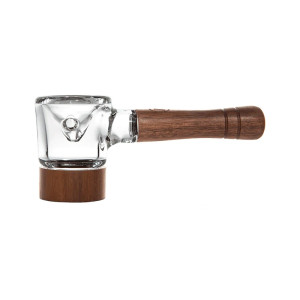 Skleněno-dřevěná dýmka Marley Natural Glass & Walnut Spoon Pipe