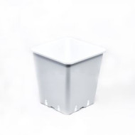 TEKU čtyřhranný bílý květináč - 25x25x26cm,11L