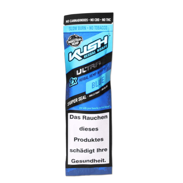 Kush Herbal Hemp Blunt Wraps Ultra Blue 2ks/bal.