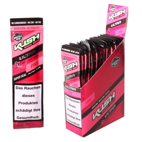 Kush Herbal Hemp Blunt Wraps Ultra Pink, 2ks v balení | box 25ks