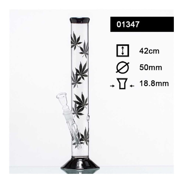Skleněný bong Black Leaf, 42cm, 18,8mm
