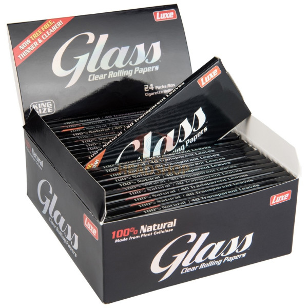 Průhledné papírky LUXE GLASS King Size, 40 ks v balení | box 24ks