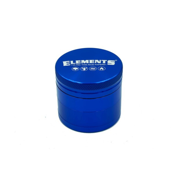 Kovová drtička Elements, průměr 62mm, 4-dílná, modrá