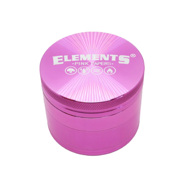 Kovová drtička Elements, průměr 61mm, 4-dílná, růžová