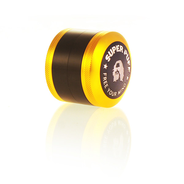 Hliníková drtička Super Puff Black Series, 63 mm, černo-zlatá