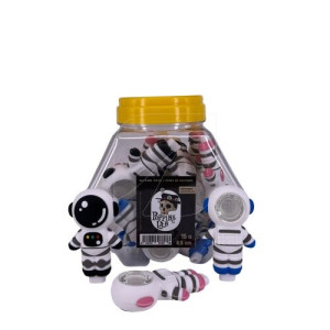 Skleněná dýmka v silikonu Poppins Lab Astronaut, 8,5cm
