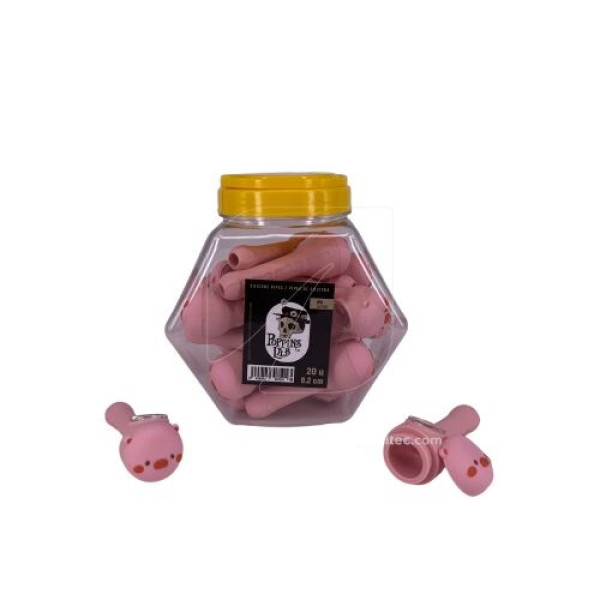Skleněná dýmka v silikonu Poppins Lab Piggy, 9,2 cm