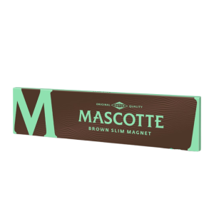 Papírky Mascotte King Size Slim Brown, nebělené, 34ks v balení s magnetem, box 50ks