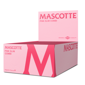 Set Mascotte Pink King Slim Combi - papírky a filtry, 34ks v balení, růžové | box 26 ks