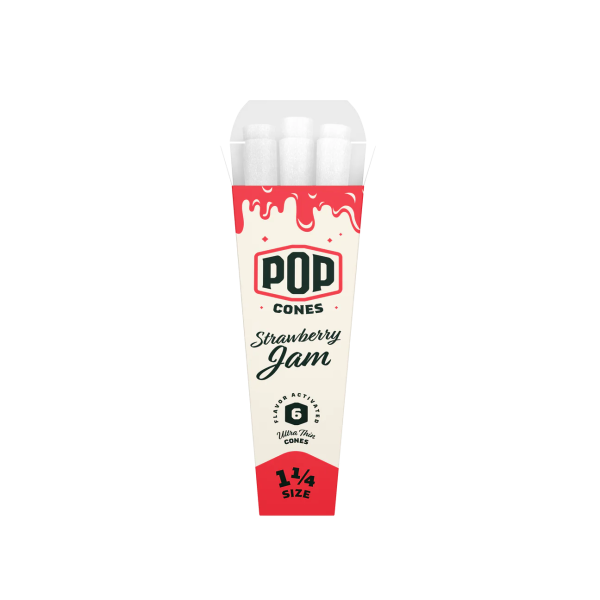 POP Cones 1 1/4 size, Strawberry Jam, 6 ks / bal.