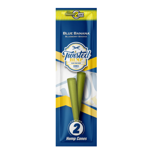 Twisted Hemp Cone, Blue Bannana, 2 ks v balení
