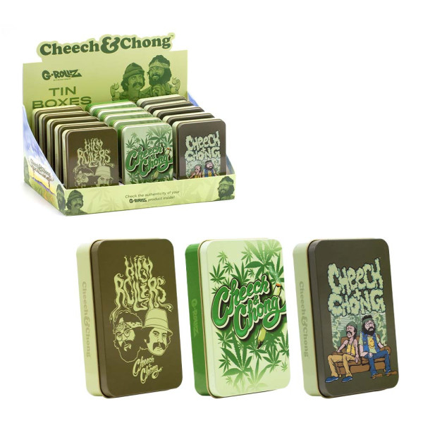 G-ROLLZ | Plechová krabička Cheech & Chong – 13,5 x 8,5 x 3cm, velká, nápis 1ks