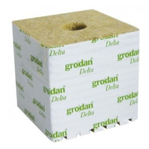 GRODAN 150x150x142mm, pěstební rockwool kostka s dírou 40x40 mm, box 48ks