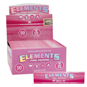 Papírky ELEMENTS PINK King Size, 32ks v balení - box 50 balení