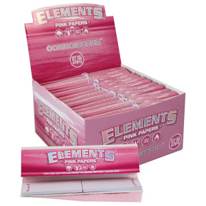 ELEMENTS PINK CONNOISSEUR - KS SLIM + TIPS  - 32 papírků, box 24ks