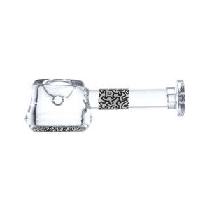 Odolná a lehká skleněná dýmka Keith Haring Spoon Pipe, černobílá