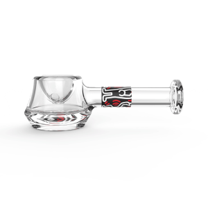 Odolná a lehká skleněná dýmka Keith Haring Spoon Pipe, černo-červeno-bílá
