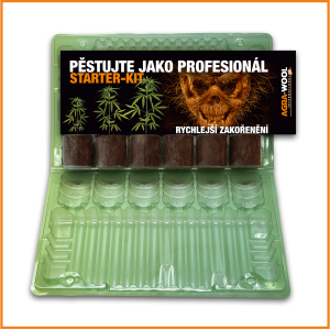 Agra-wool Blister Starter-Kit, přenosný propagátor, 6 plugs