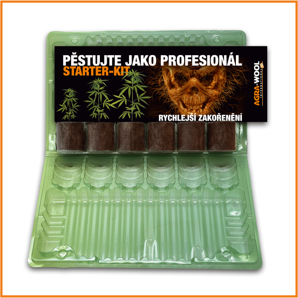 Agra-wool Blister Starter-Kit, přenosný propagátor, 6 plugs